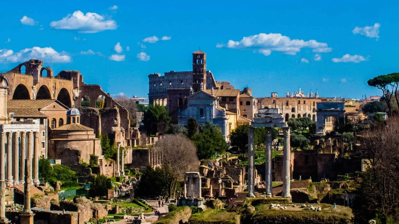 View across the Roman Forum